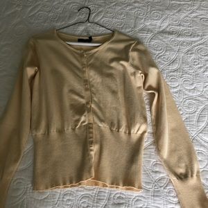 Limited brand basic cardigan in pale yellow.